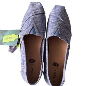 TOMS Women's Classic Slip-Ons – Vallarta Blue Repreve Knit – Size 9 – NEW